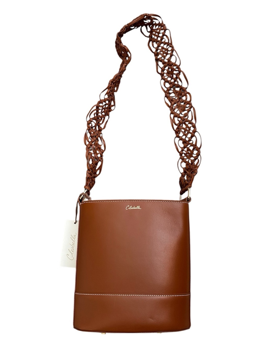 Cleobella Siobhan Brown Bucket Bag | Leather Boho Crossbody Shoulder Purse - Picture 2 of 13